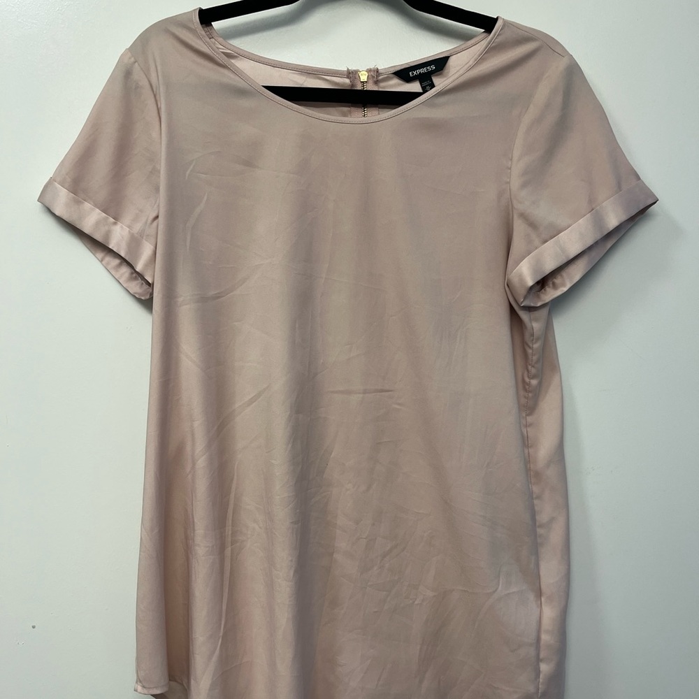 pink satin blouse